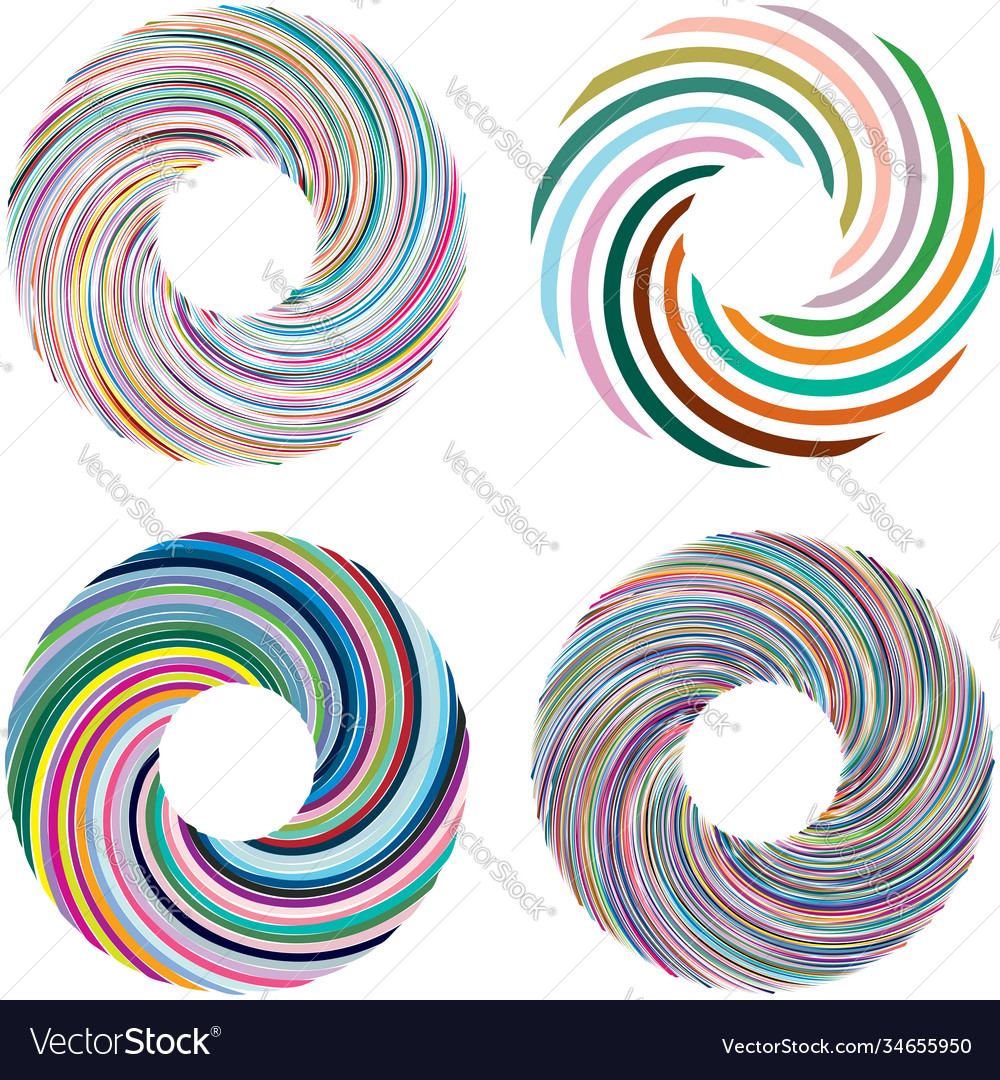 Circular spiral swirl twirl design element Vector Image