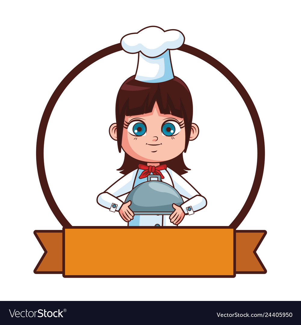 Cute chef girl cartoon