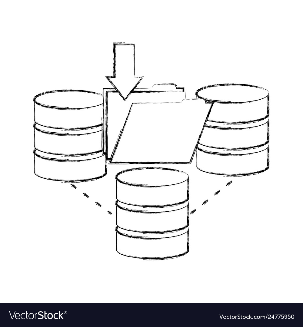 Data center disks with folder isolated icon