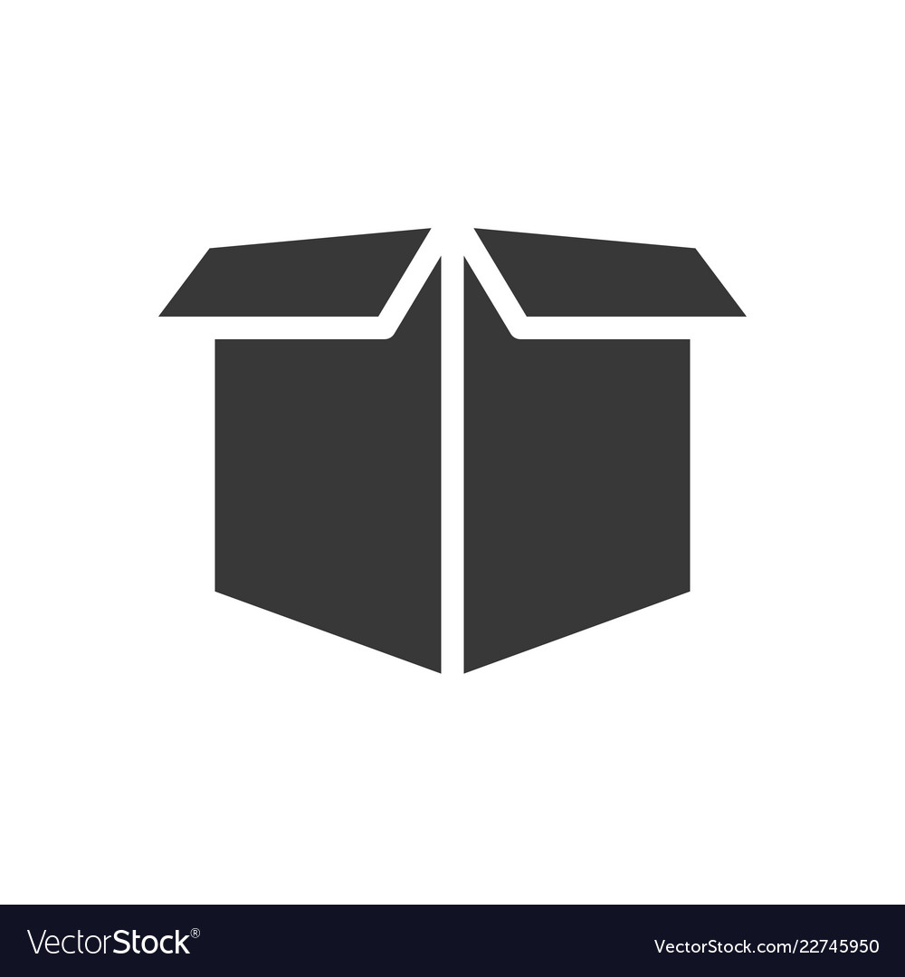 Empty open box shipping and delivery concept set