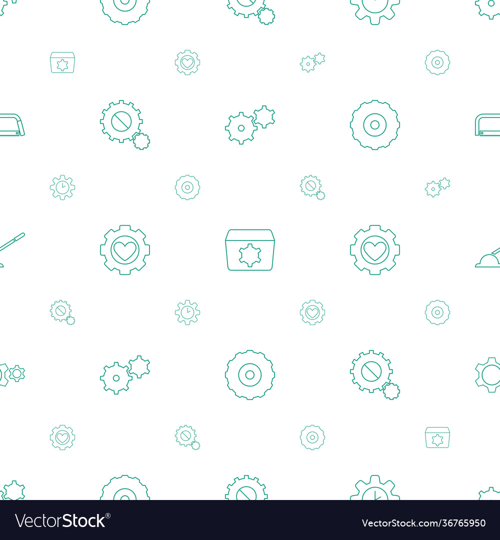 Gear icons pattern seamless white background