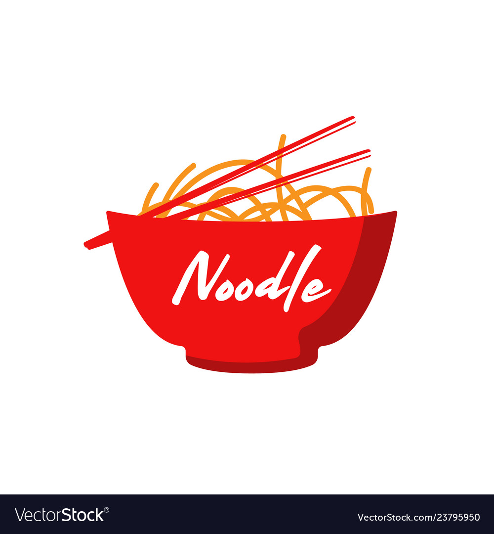 Logo noodle japanese restaurant Royalty Free Vector Image