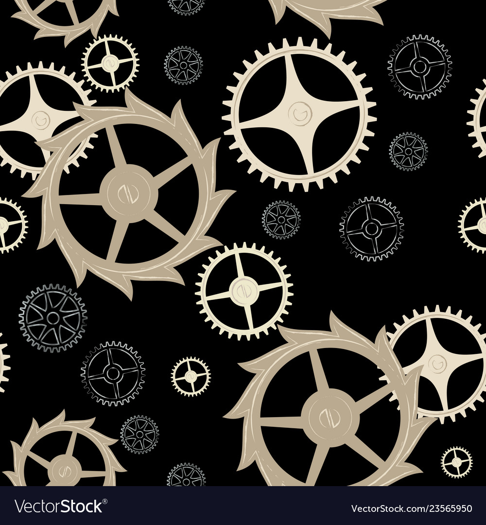 Pattern 0095 clockwork cogwheels Royalty Free Vector Image