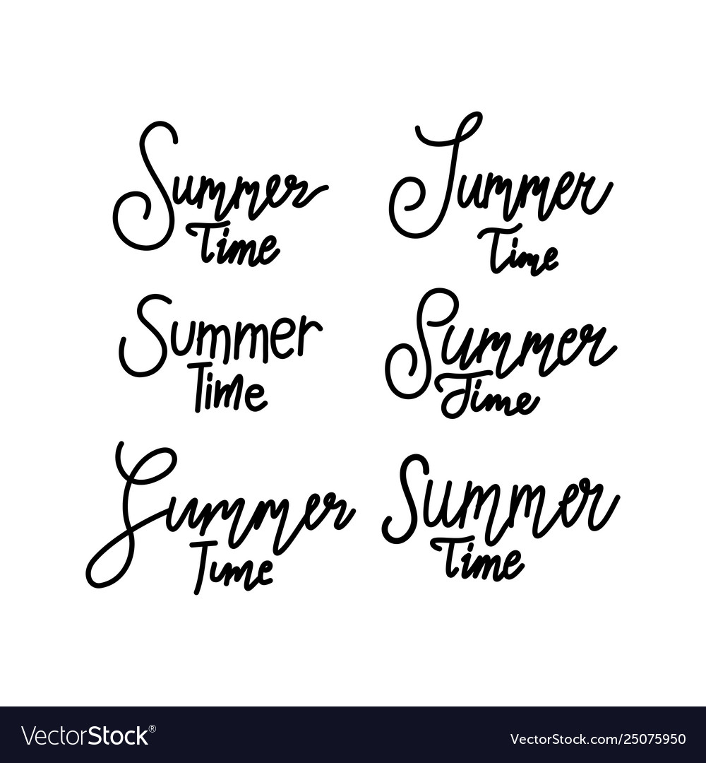 Summer time script text design template vector image Summer time script text design template