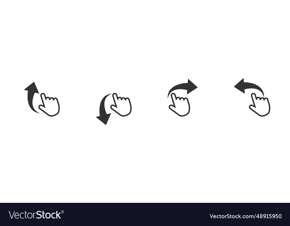 Swipe and scroll symbol hand finger with arrow vector image Swipe and scroll symbol hand finger with arrow