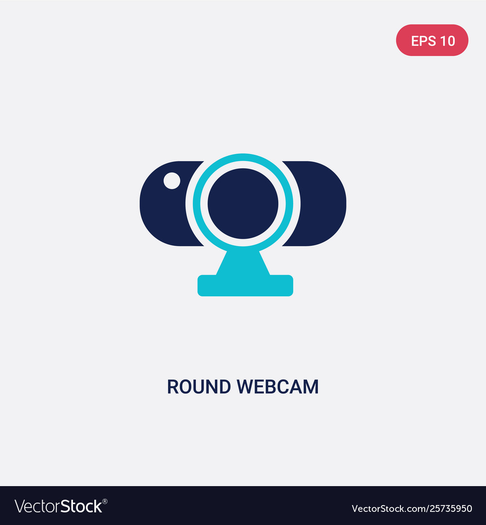 Two color round webcam icon from computer concept vector image Two color round webcam icon from computer concept