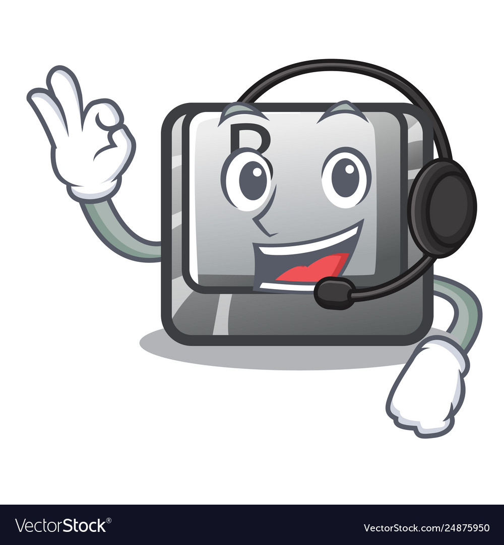 With headphone button b in character shape