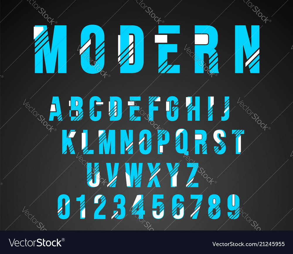 Alphabet font modern design Royalty Free Vector Image