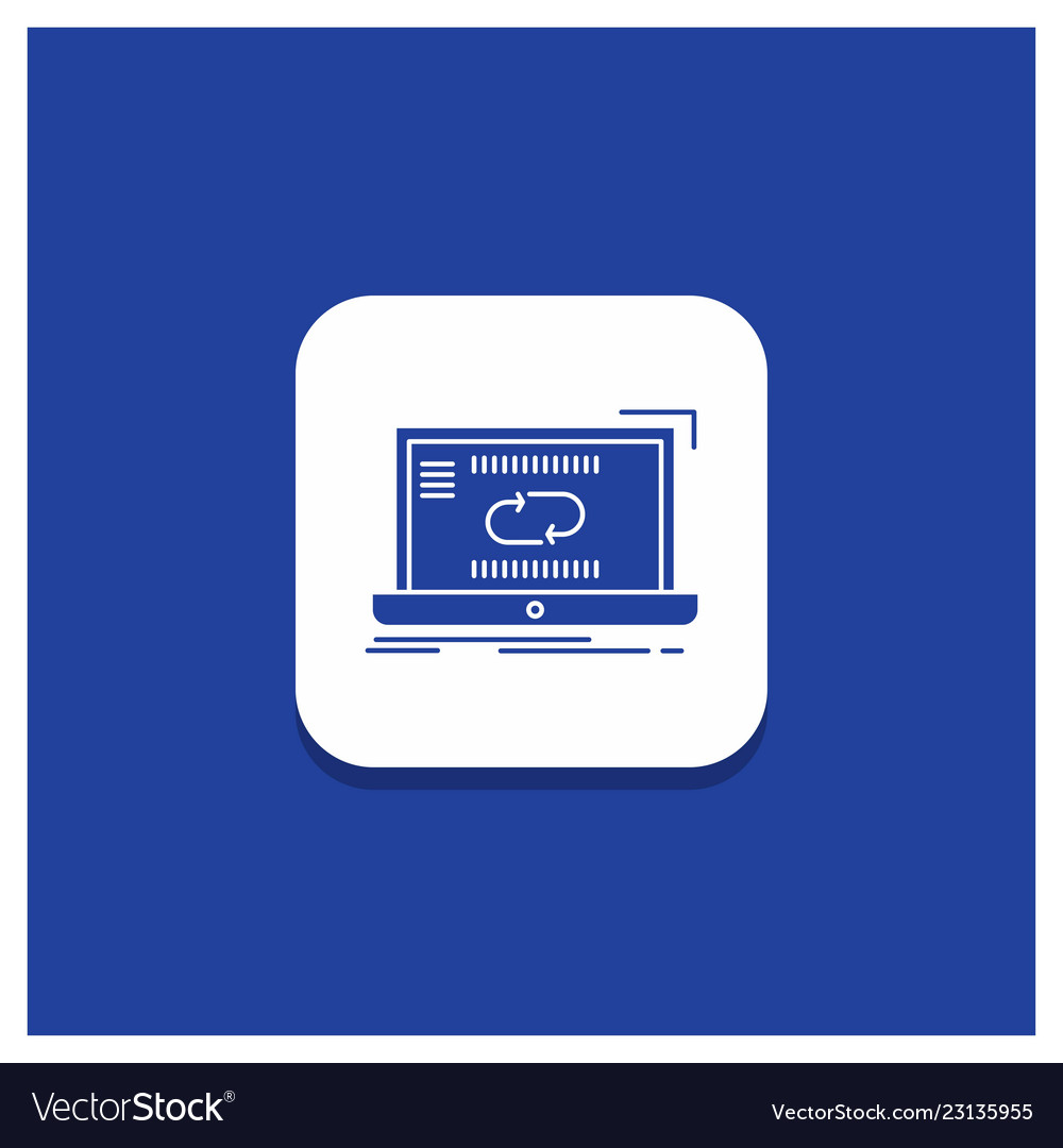 Blue Connection Button - Sync Icon