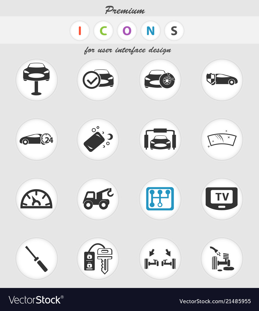 Car shop icon set Royalty Free Vector Image - VectorStock