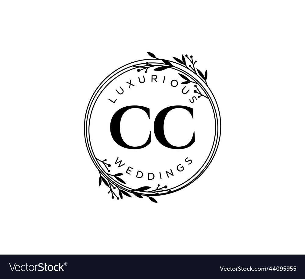 Cc Initials Letter Wedding Monogram Logos Vector Image