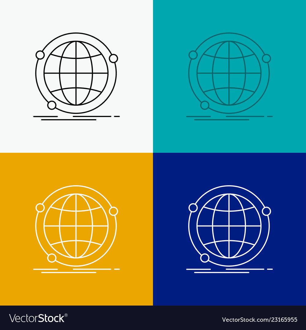 Data global internet network web icon over Vector Image Data global internet network web icon over