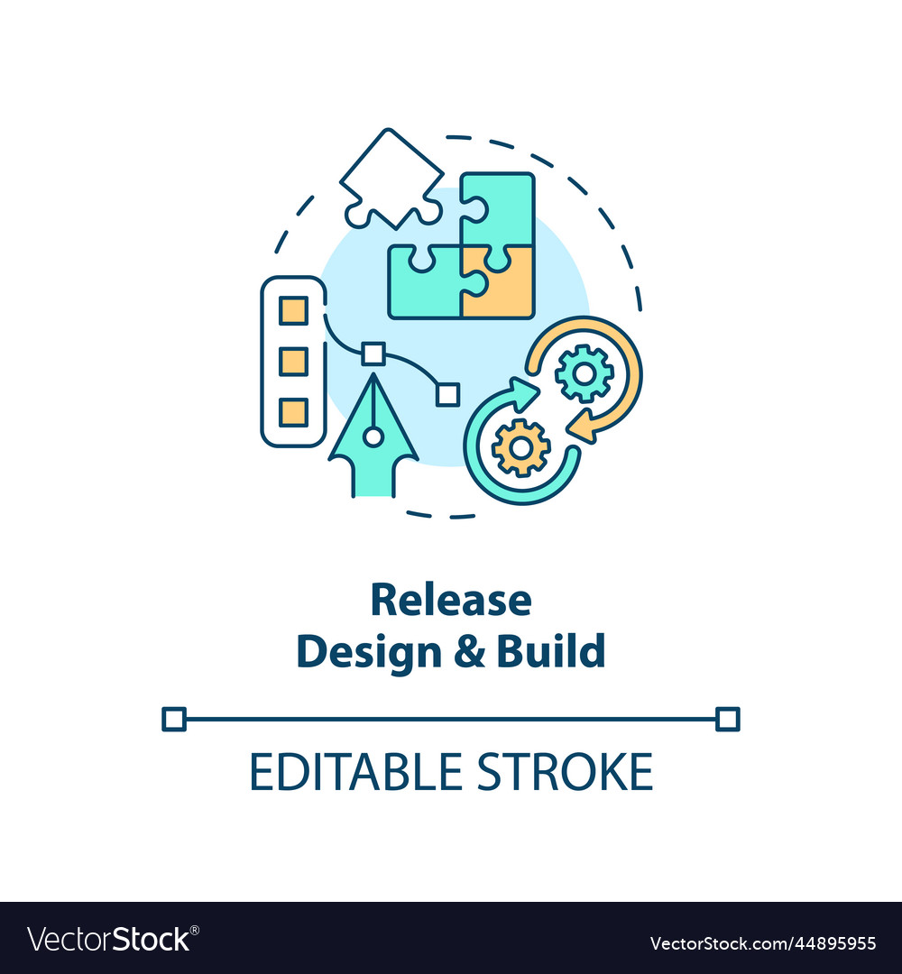 Design and build concept icon vector image Design and build concept icon
