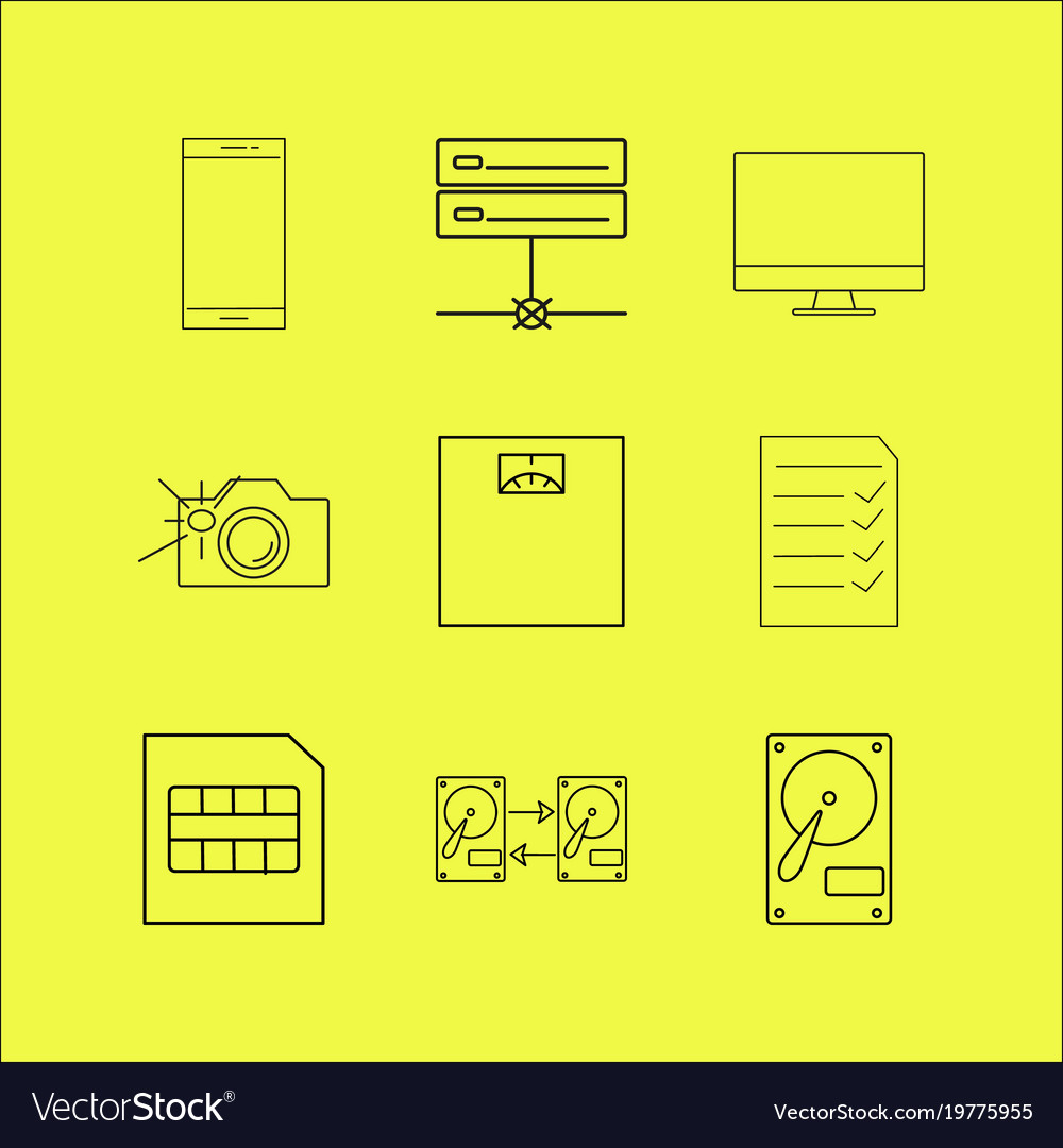 Devices linear icon set simple outline icons