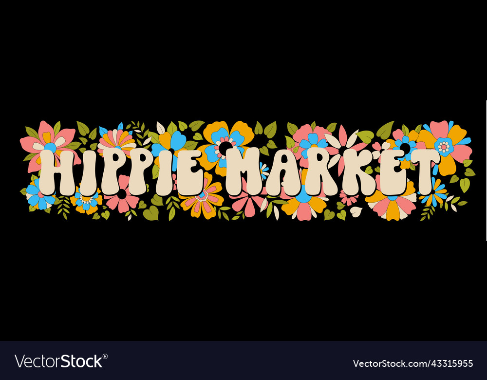 Hippie funky vibe style signboard slogan