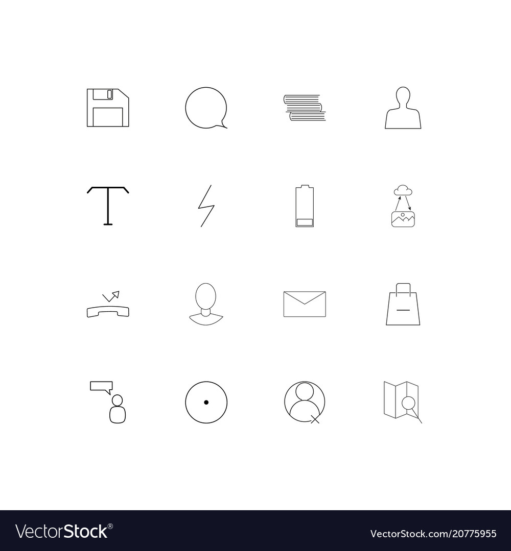 Interface linear thin icons set outlined simple