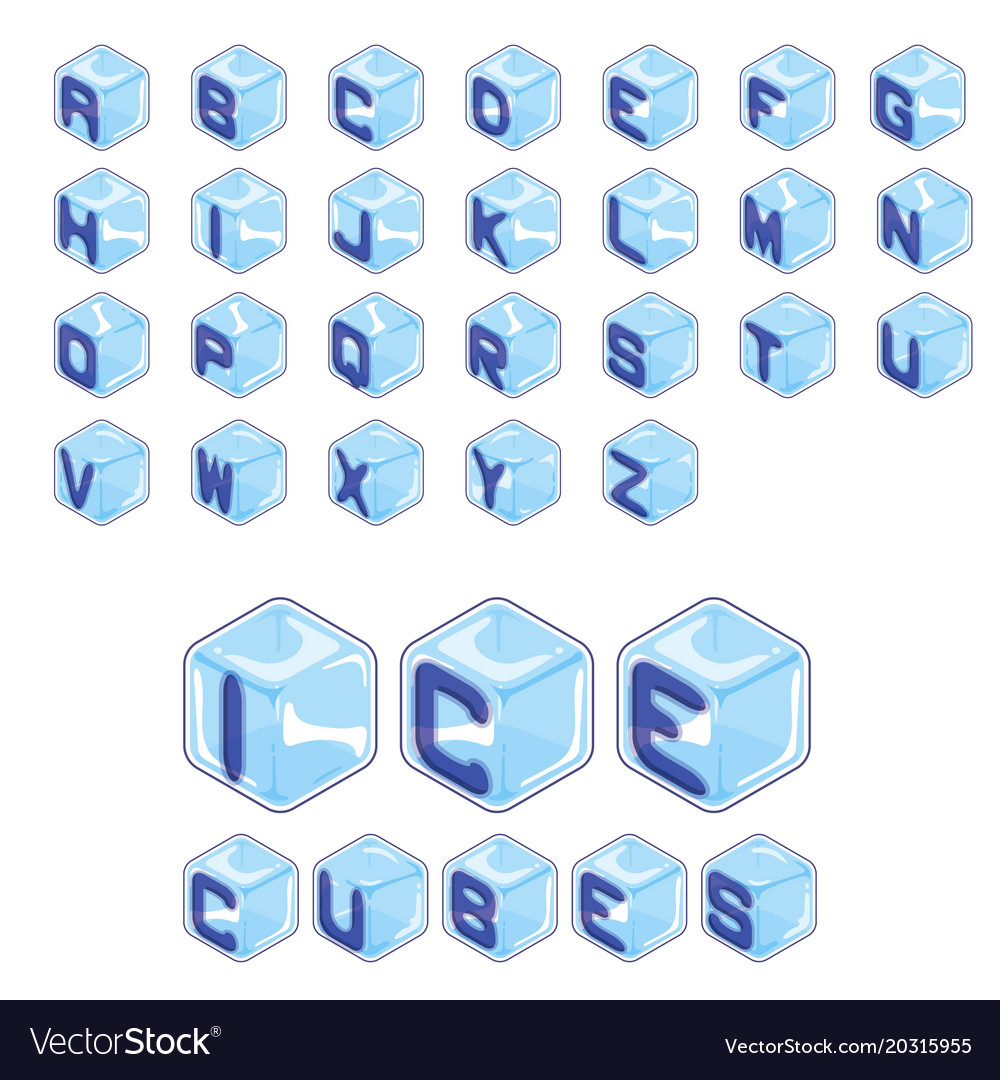 Isometric Ice Cube Font Set