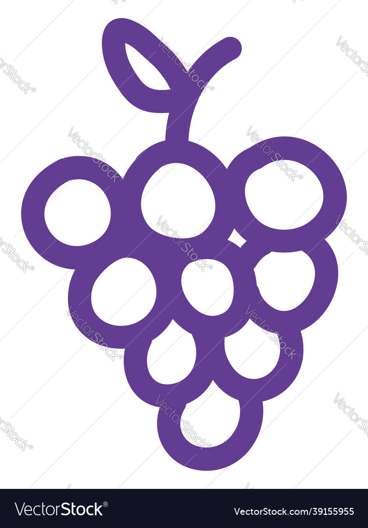 Purple grapes icon on white background Royalty Free Vector