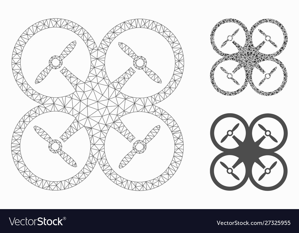 Quadcopter mesh network model and triangle vector image Quadcopter mesh network model and triangle