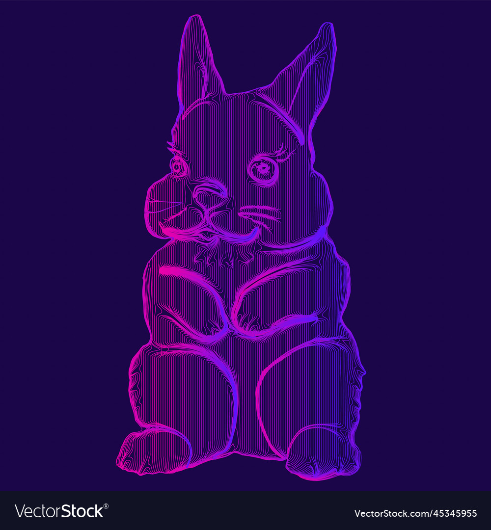 Rabbit from contour lines with a gradient