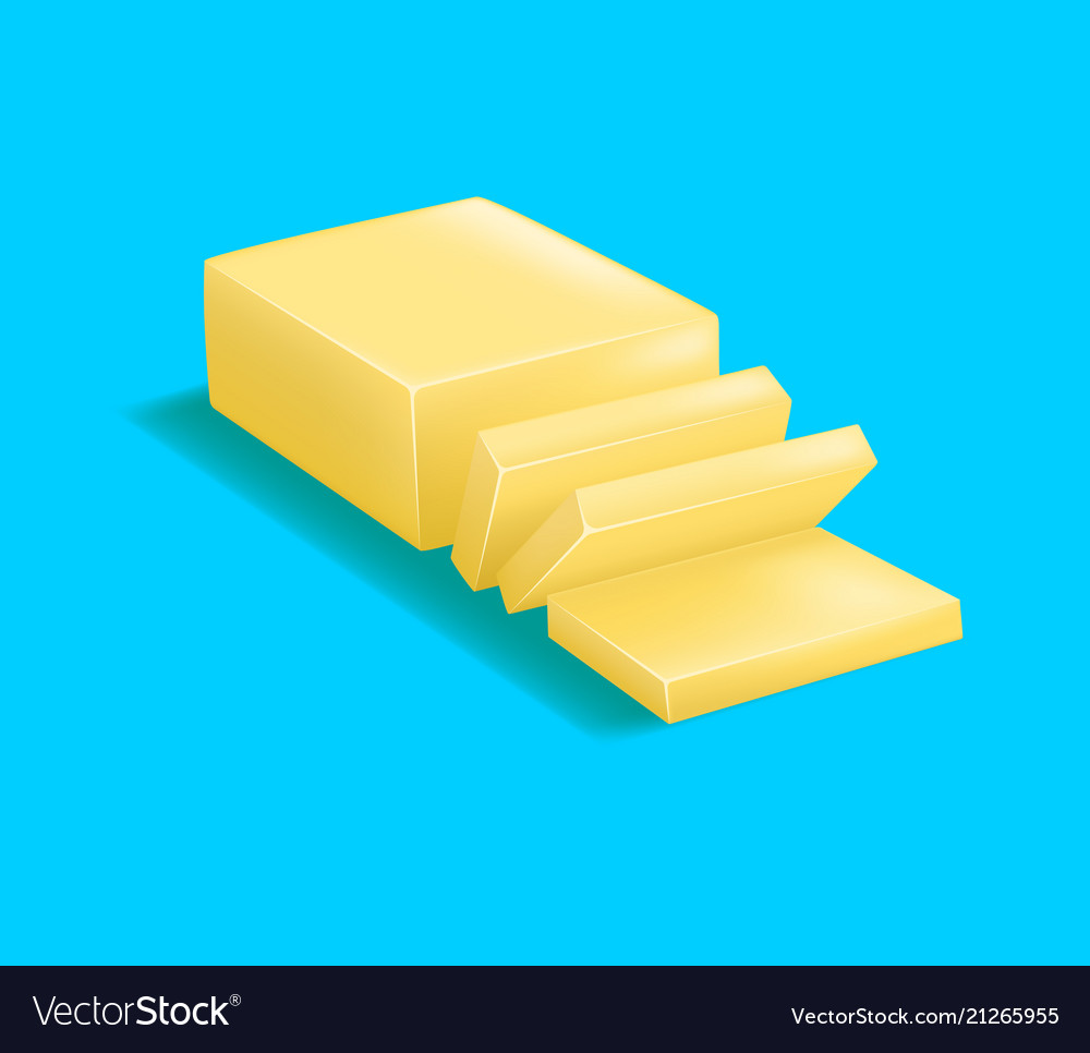 Realistic 3D Butter Block