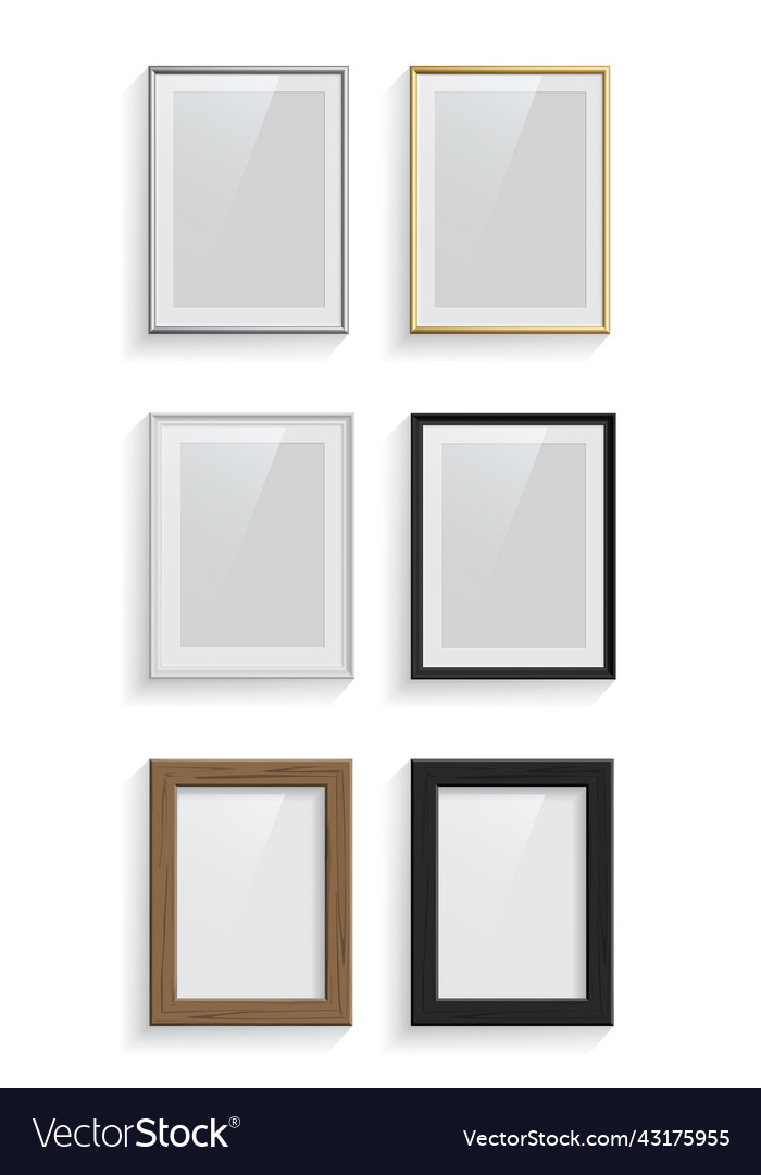 Rectangle picture or photo frames set isolated vector image Rectangle picture or photo frames set isolated
