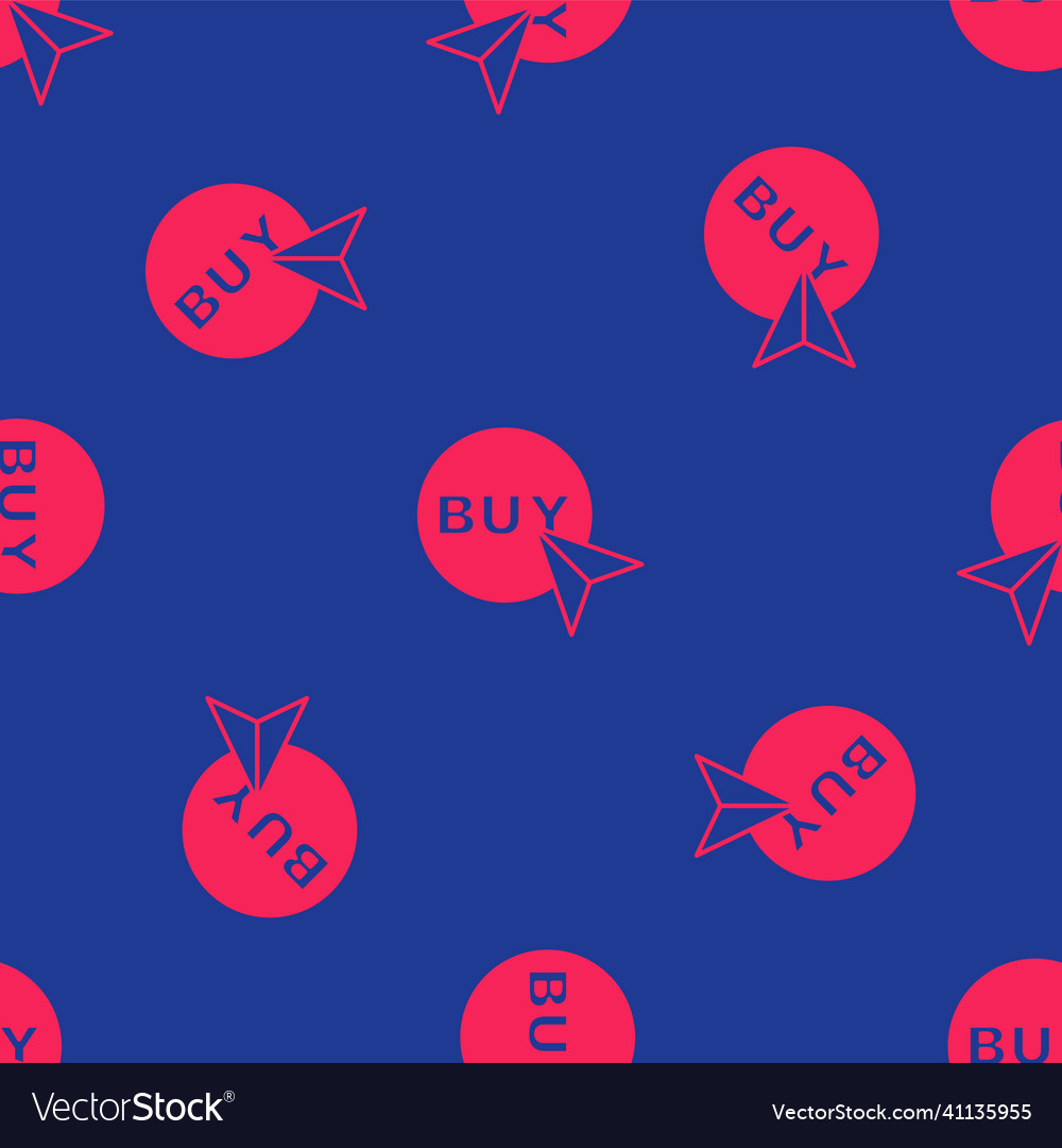 Red buy button icon isolated seamless pattern Vector Image Red buy button icon isolated seamless pattern