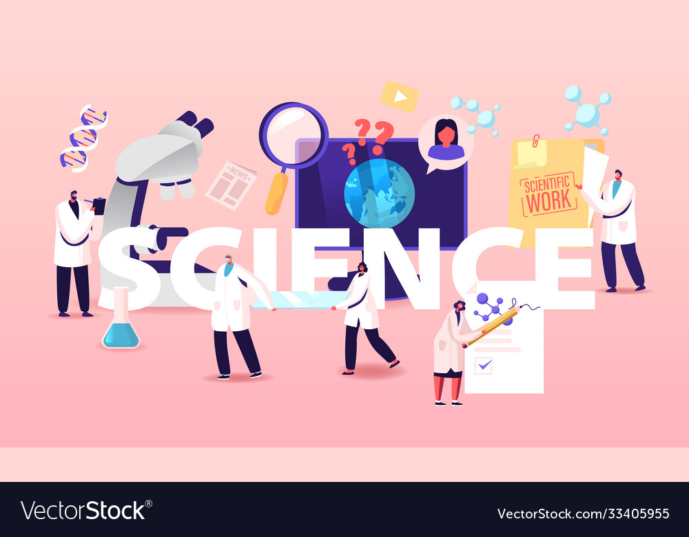 Science concept scientist characters work in lab