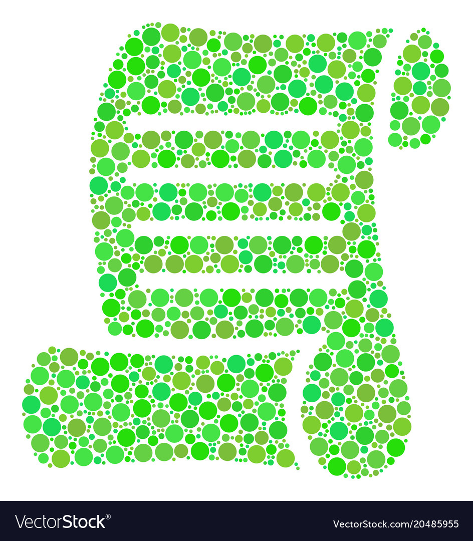 Script roll composition of dots