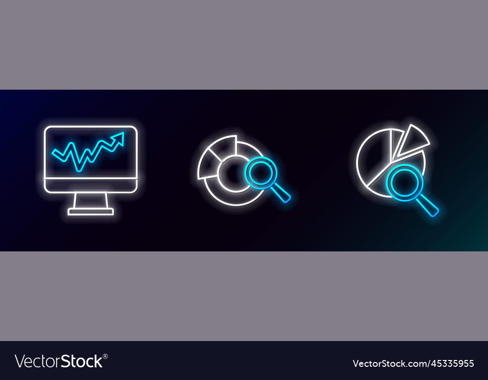 Set line search data analysis monitor with graph vector image Set line search data analysis monitor with graph