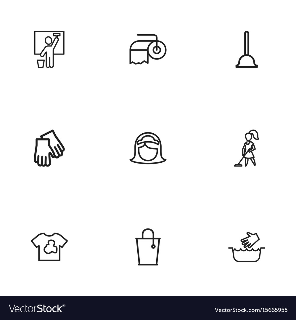 Set of 9 editable cleanup icons includes symbols