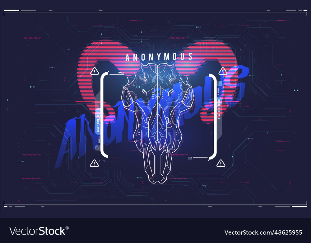 Tech abstract poster template with hud elements