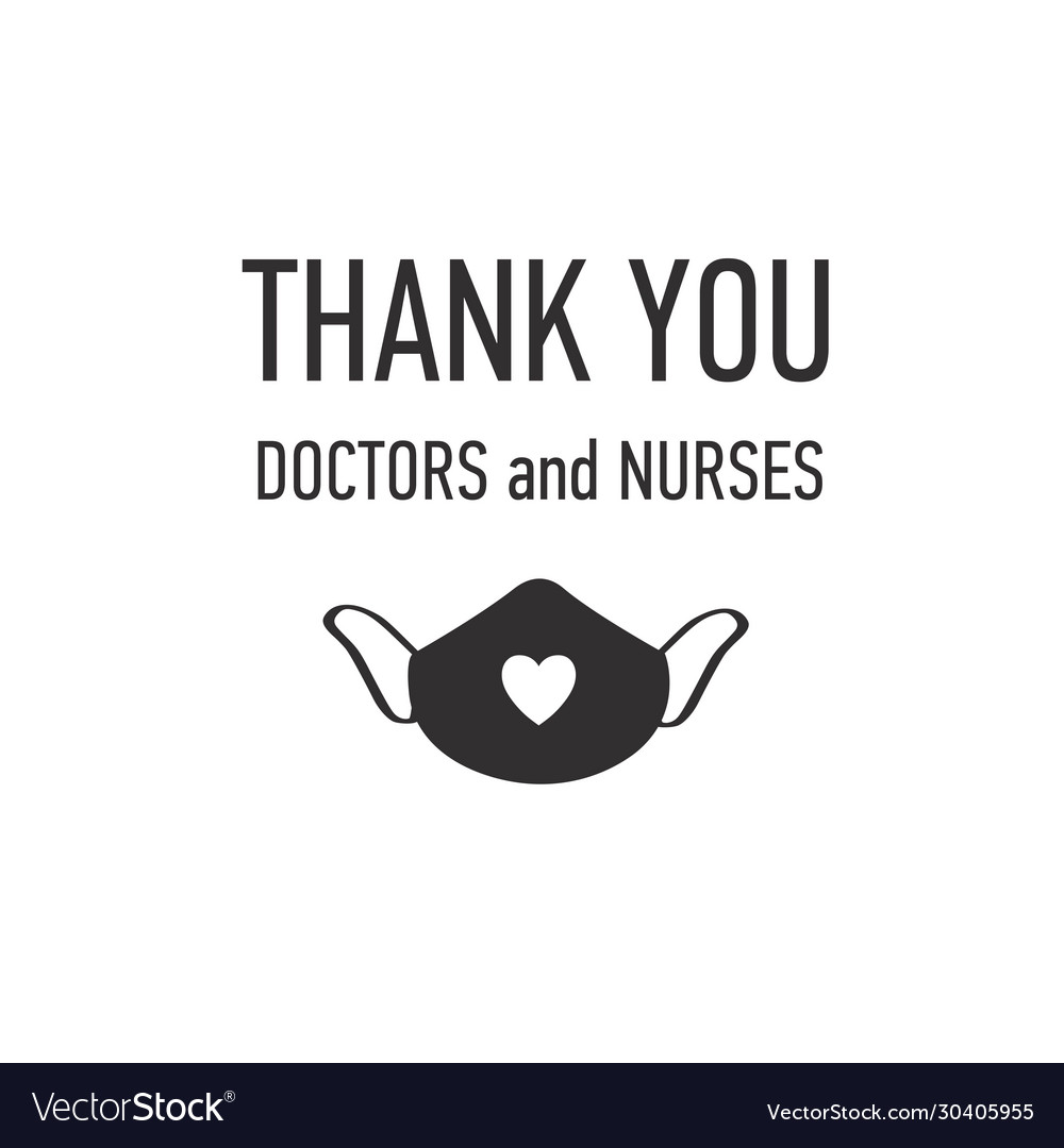 Thank You Doctors And Nurses Hand Drawn Royalty Free Vector