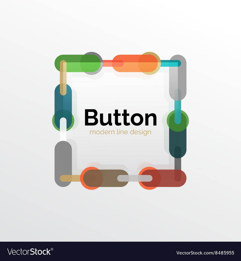 Thin line design geometric button flat