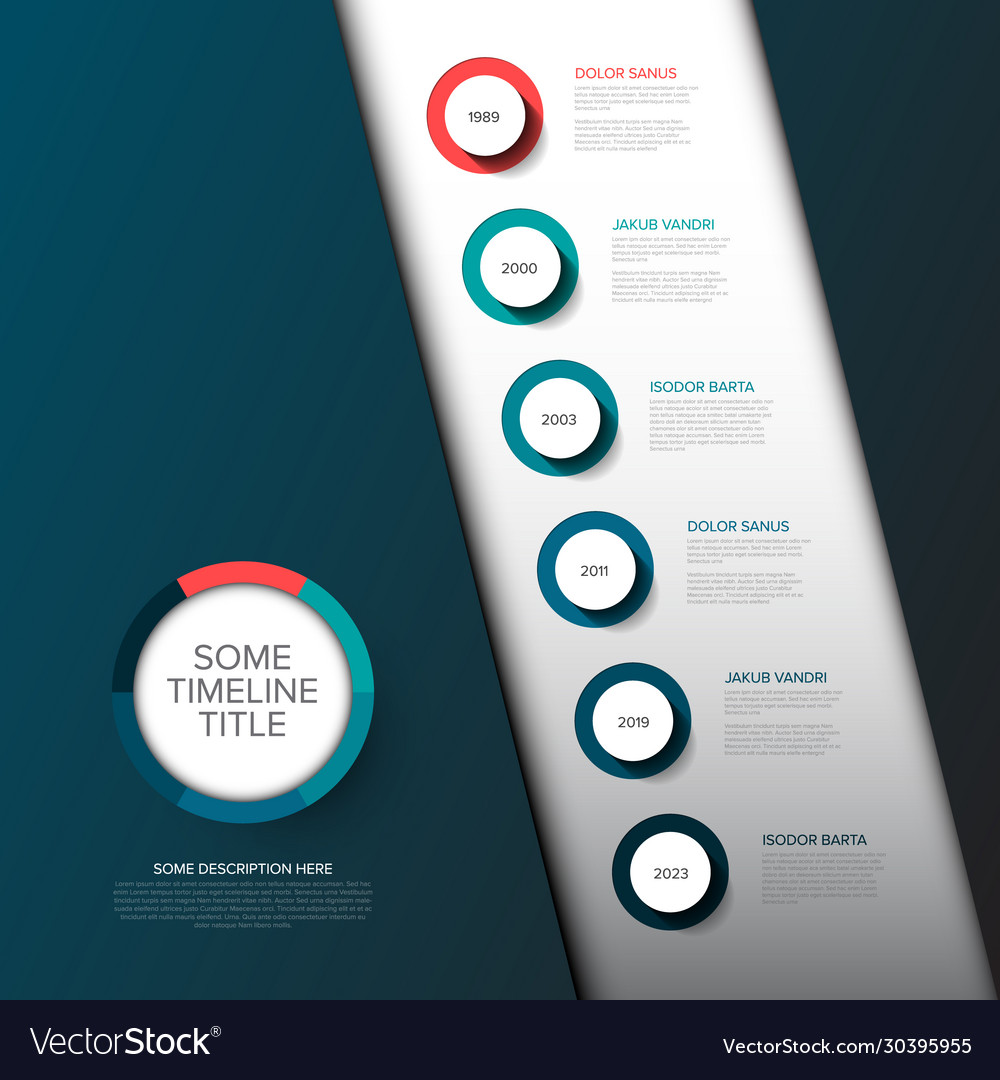 Timeline template with circle buttons