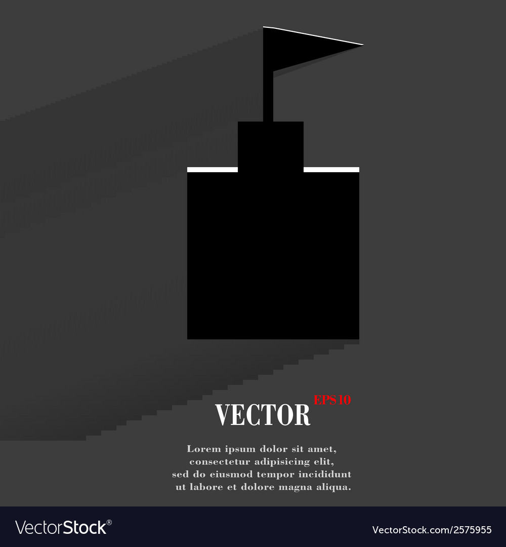 Tower flat modern web button with long shadow