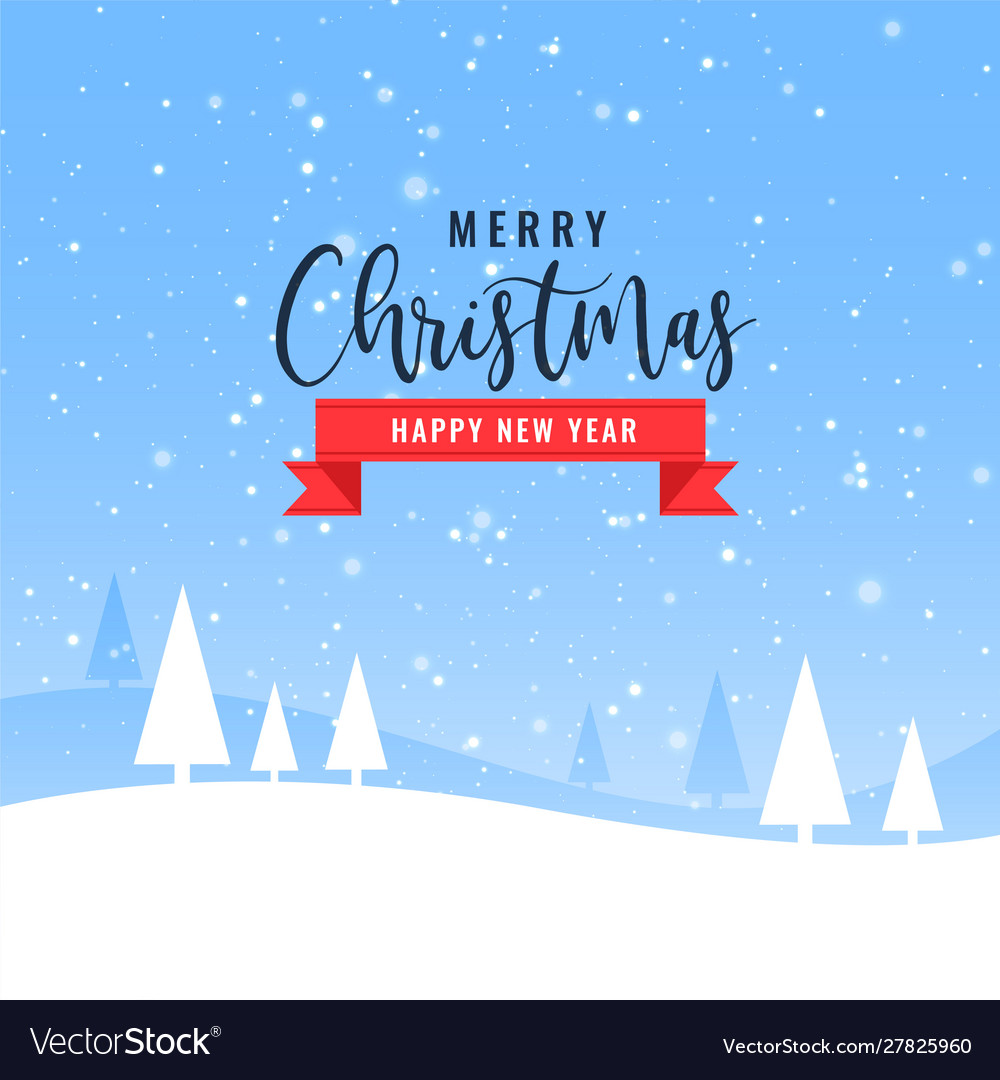 Beautiful merry christmas winter landscape Vector Image