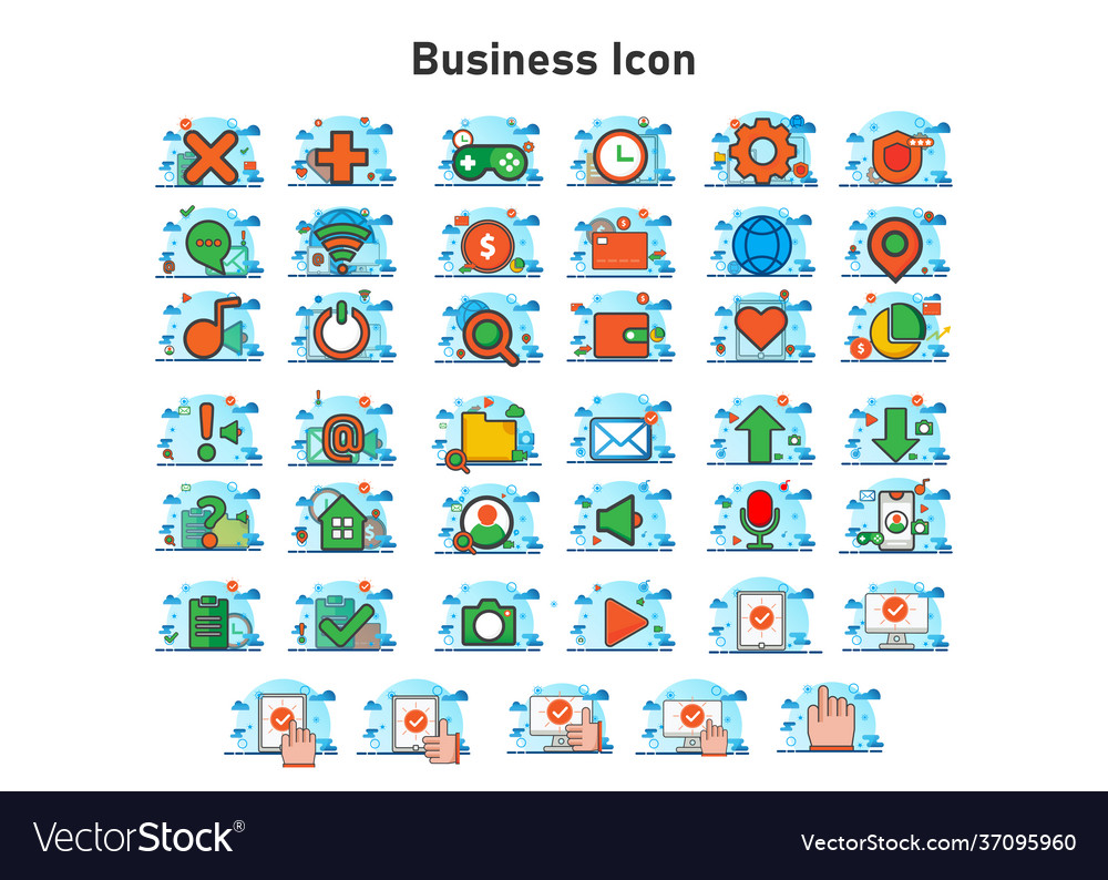 Business flat can use for icon design elementui Vector Image Business flat can use for icon design elementui