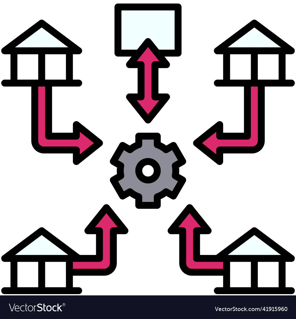 Centralized Blockchain Ledger Icon