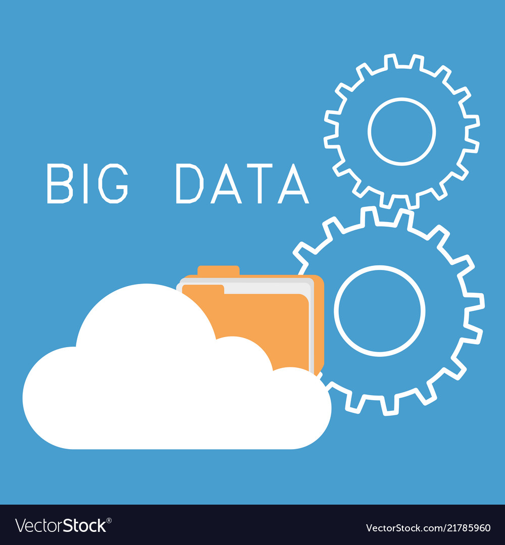 Cloud computing with big data icons
