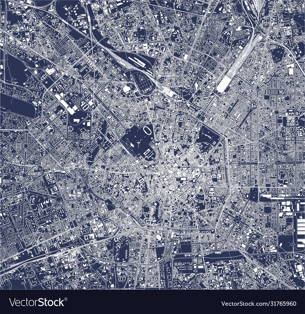 Map city milan italy Royalty Free Vector Image