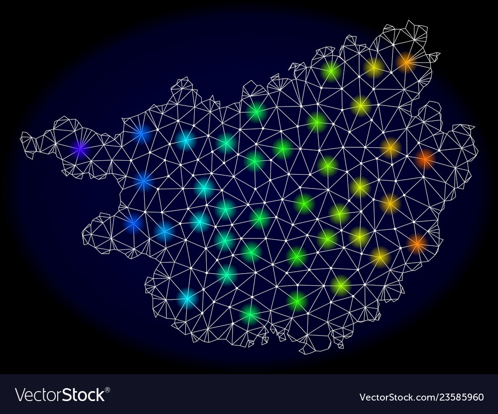 Polygonal network mesh map of guangxi zhuang vector image Polygonal network mesh map of guangxi zhuang