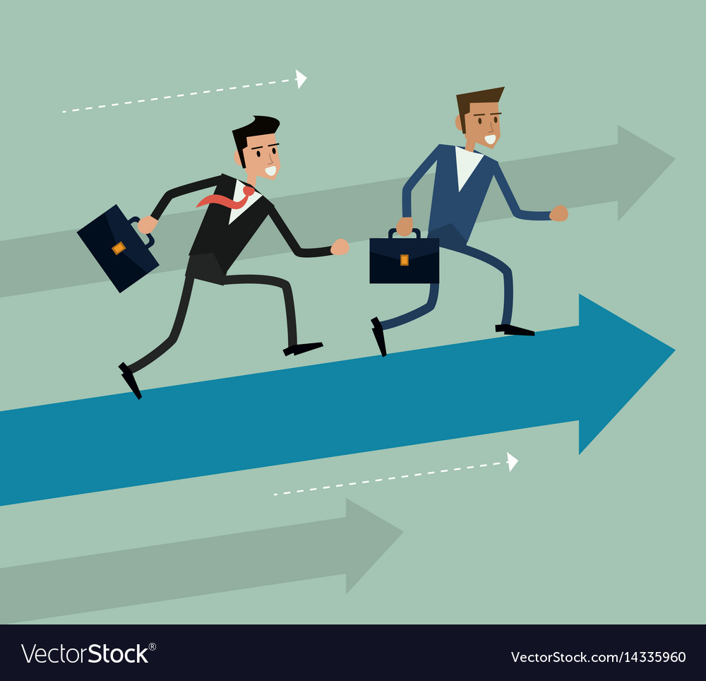 Running Businessman with Suitcase