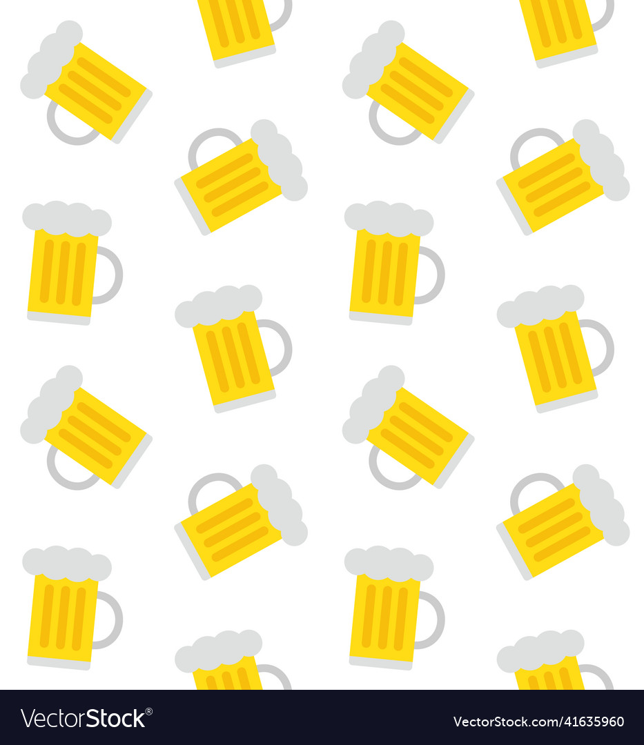 Seamless pattern of flat beer Royalty Free Vector Image