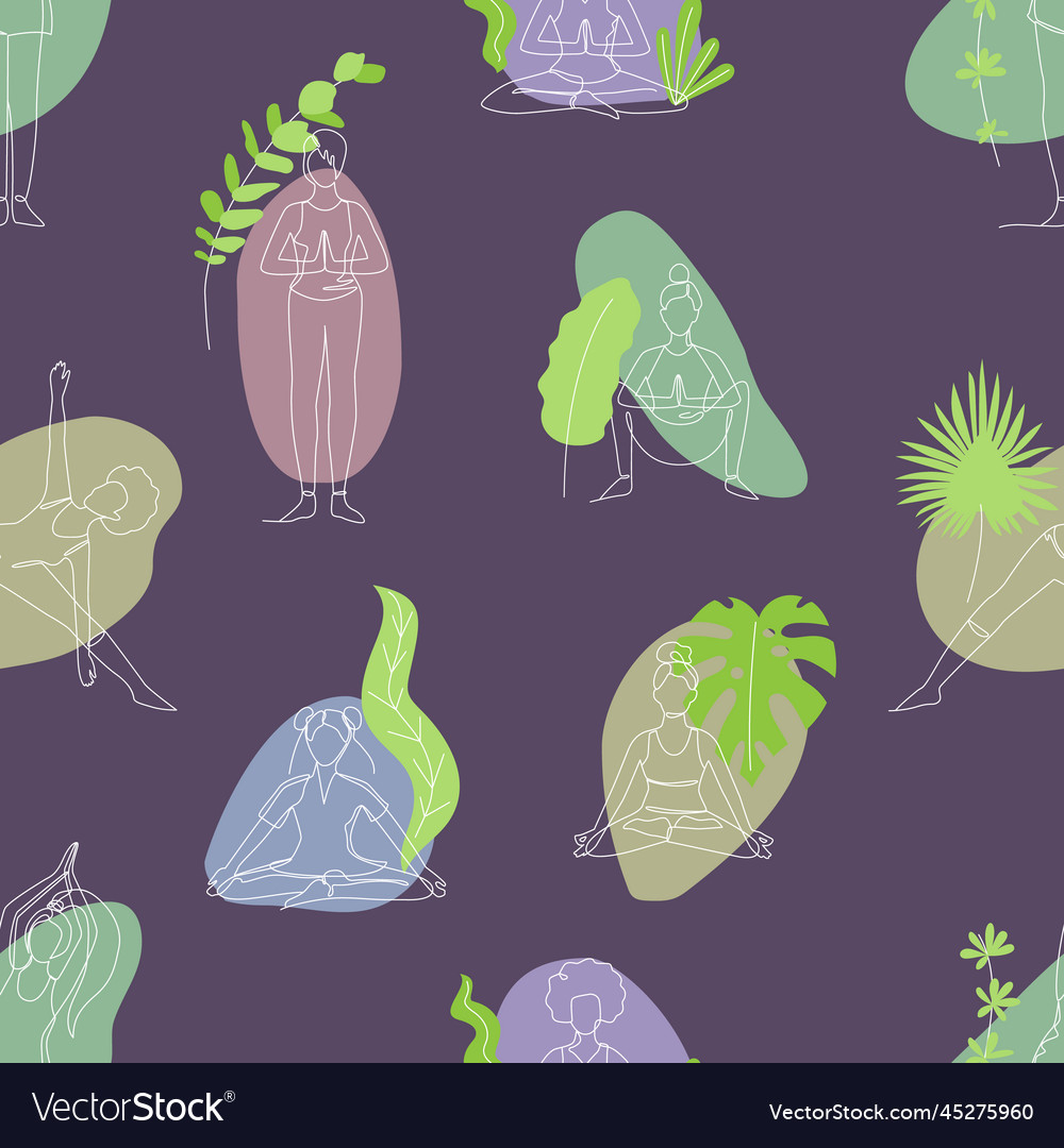 Seamless pattern with single line drawings