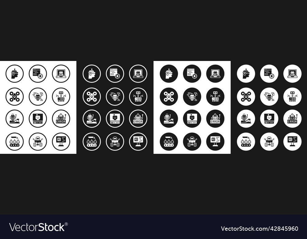 Set creating robot drone smart glasses Vector Image Set creating robot drone smart glasses