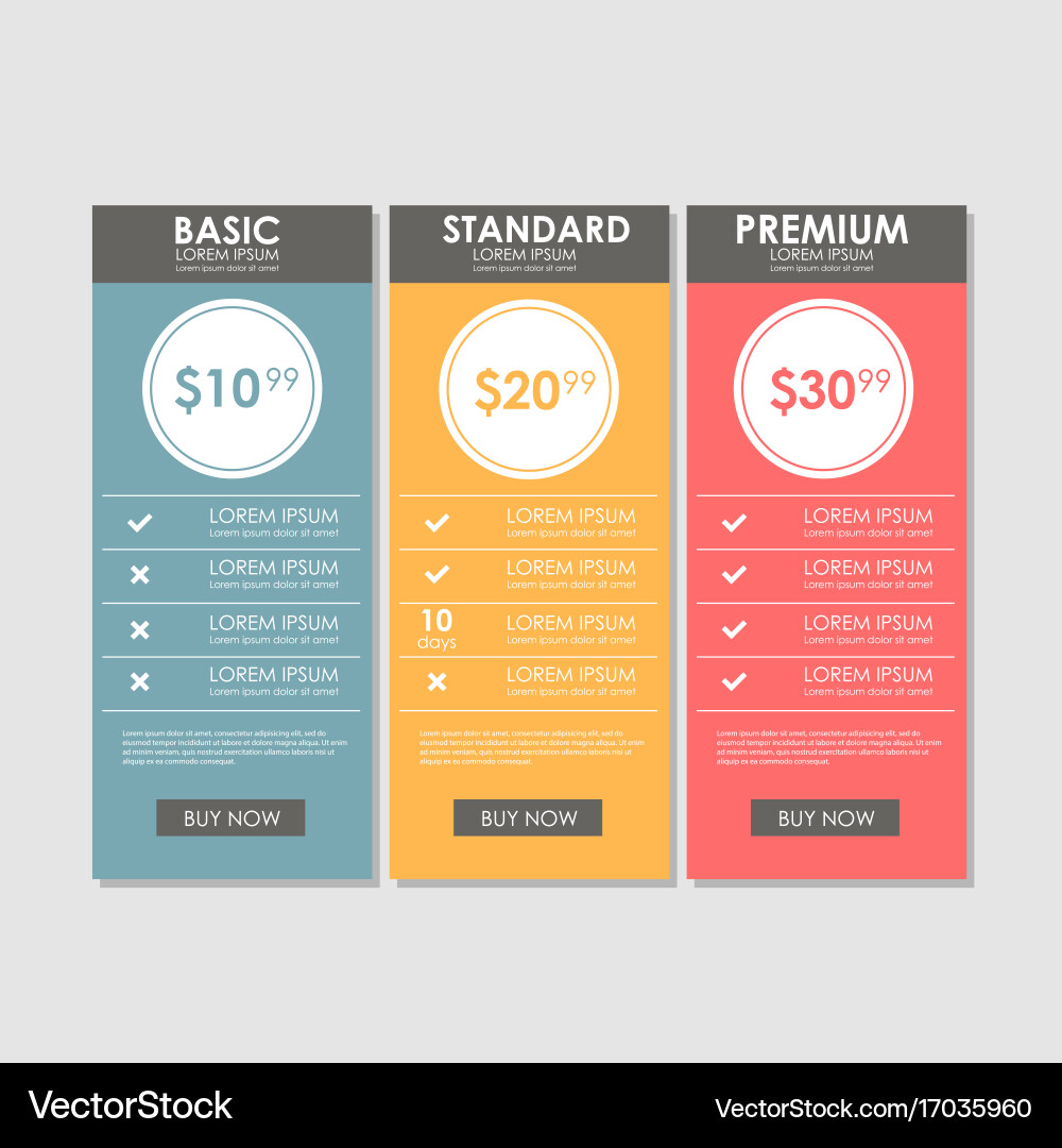 Set Offer Tariffs Ui Ux Banner For Web App Vector Image