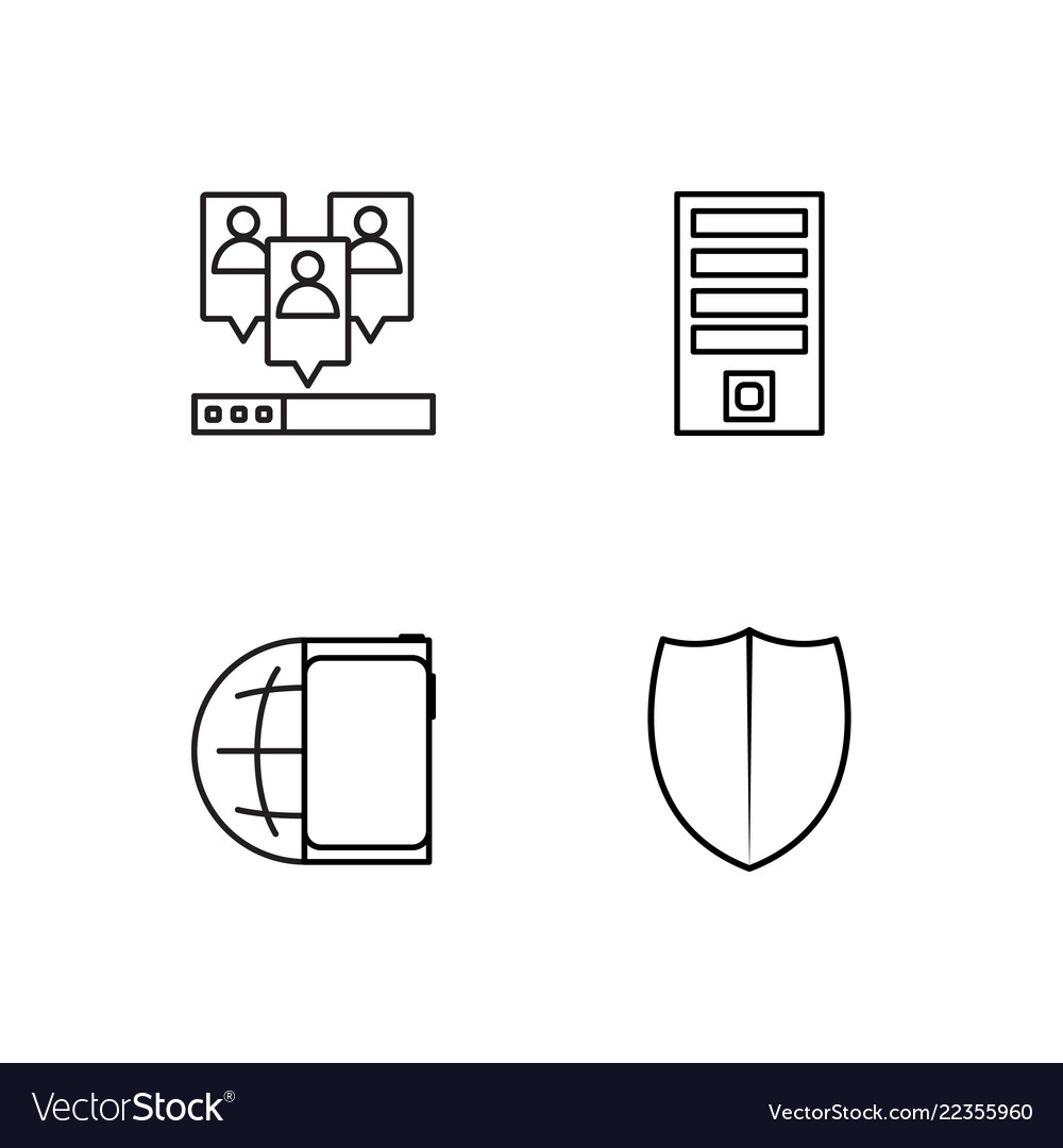 Web simple outlined icons set vector image Web simple outlined icons set