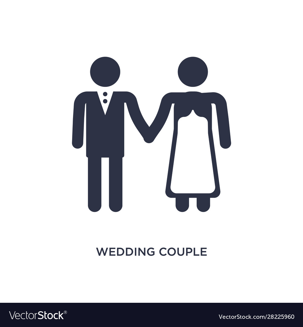 Wedding couple icon on white background simple