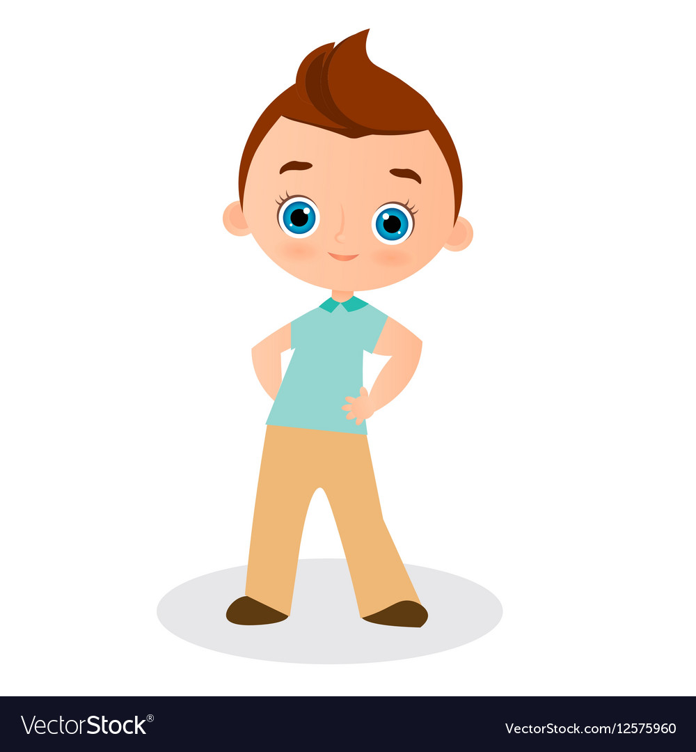 Young boy eps 10 isolated Royalty Free Vector Image